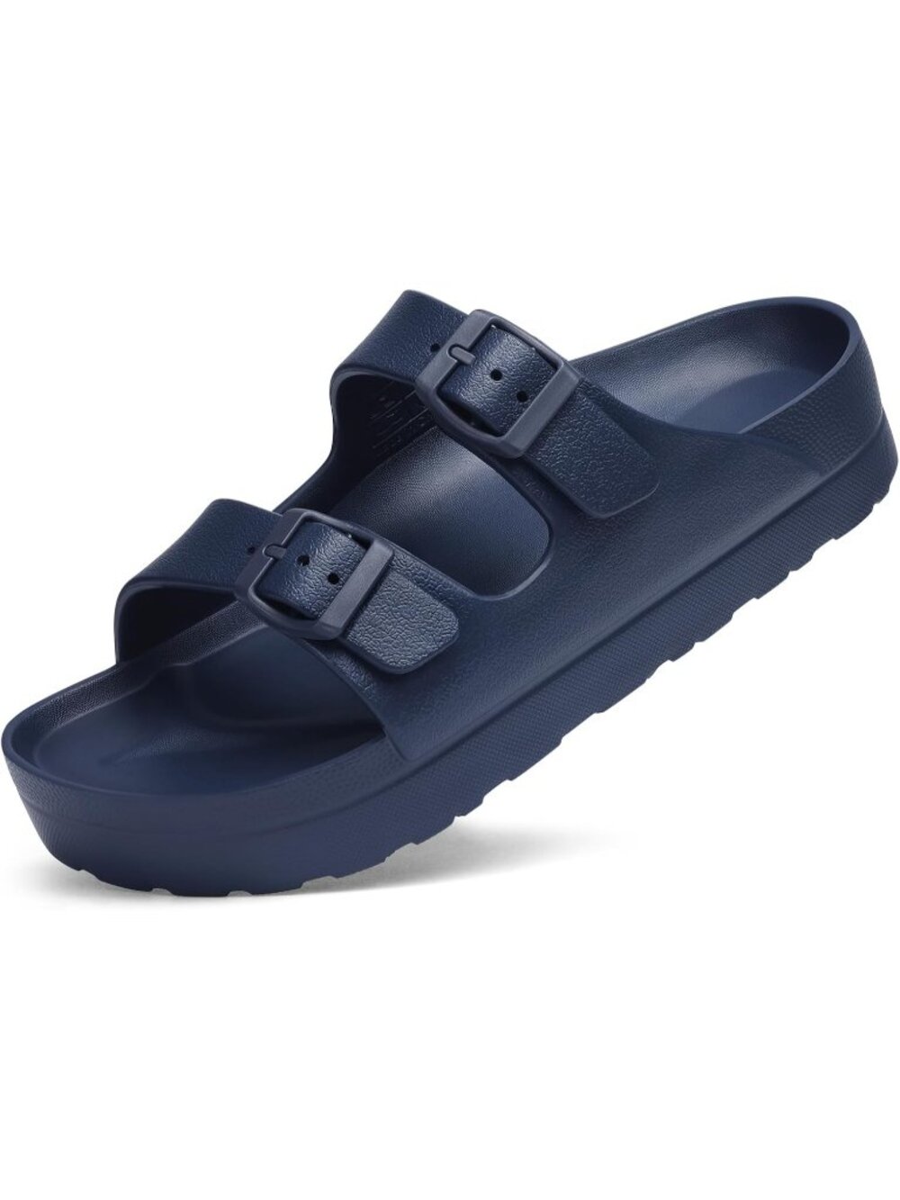 👑Womens Navy Slip on Slides Comfortable Summer Beach Sandals Adjustable Buckle